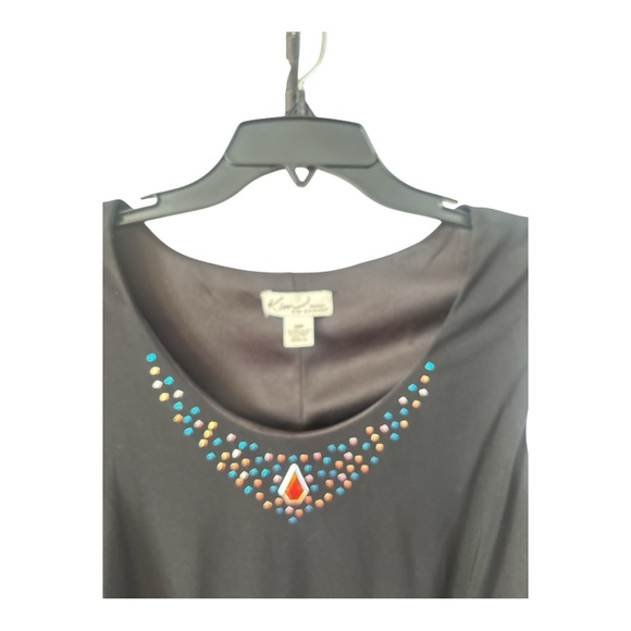 Kim Rogers Black Midi Dress with Colorful Embellishments - Picture 3 of 8